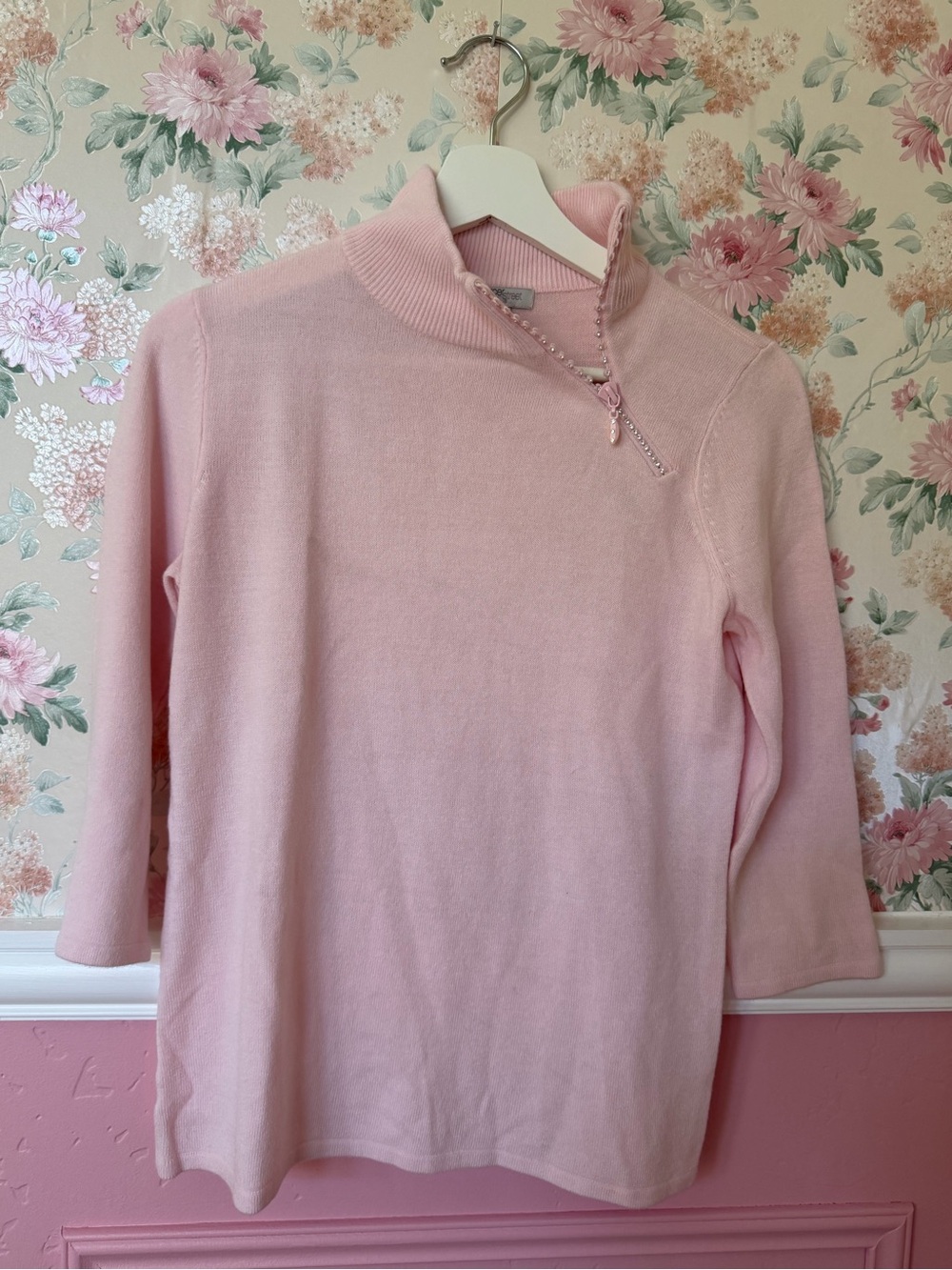 Mercer Street Studio Pastel Pink Zip-Front Knit